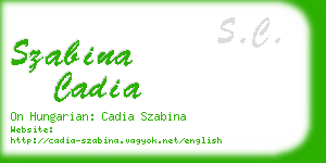 szabina cadia business card